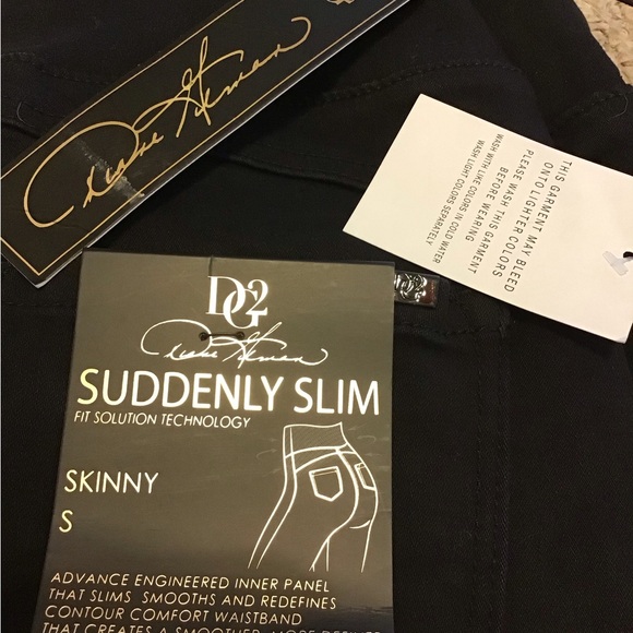 DG2 DIANE GILMAN SUDDENLY SLIM PULL ON SKINNY JEANS NWT SZ S BLACK HSN - Picture 4 of 4